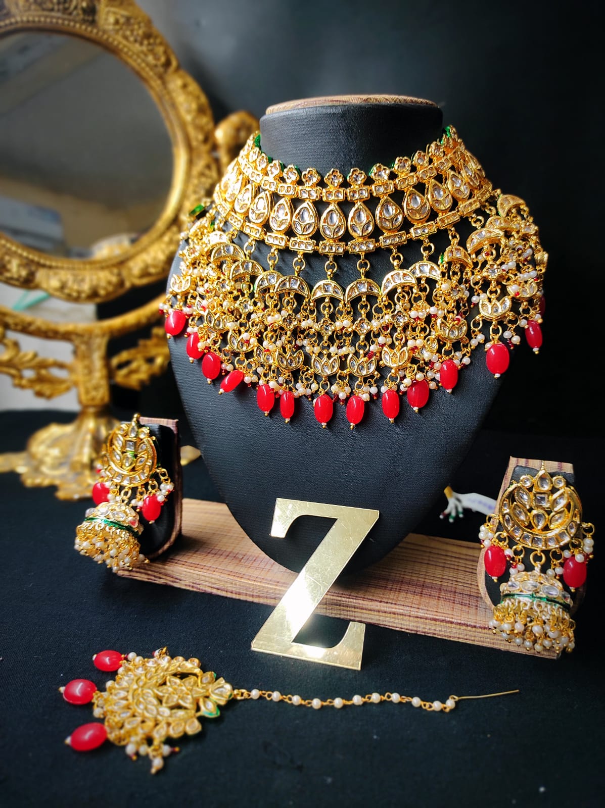 Zevar Jewelry Heavy Kundan Bridal Jewellery Meenakari Work Back Side Set By Zevar