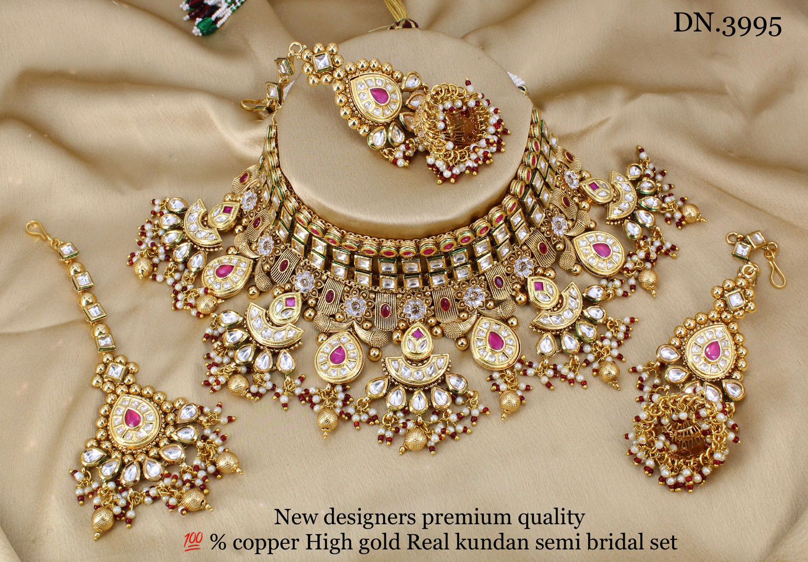 Zevar Jewelry Copy of High Quality High Gold Rajwadi Matt Finish Necklace Sets Set By Zevar