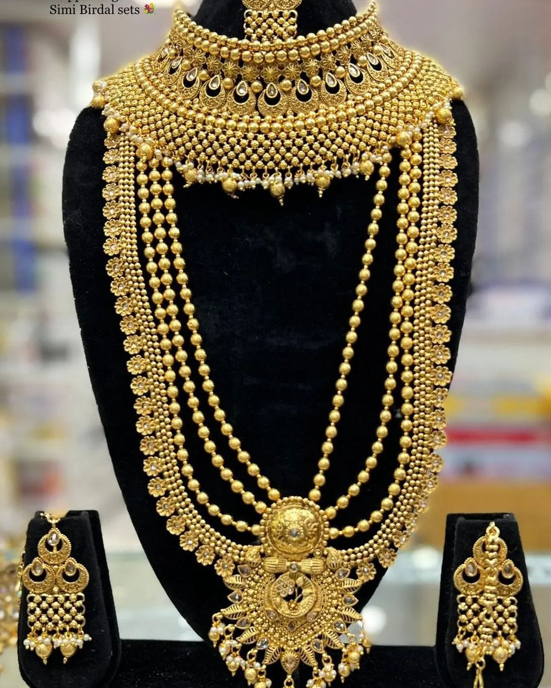 Zevar Jewelry High Quality Gold-Plated Matte Finish Bridal Jewellery Set By Zevar