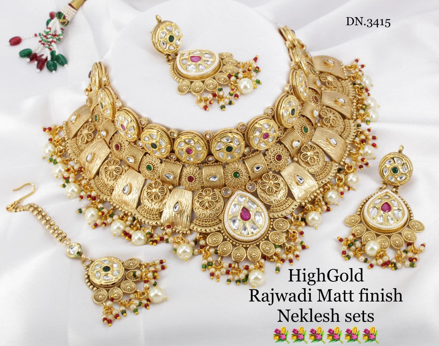 Zevar Jewelry High Quality High Gold Rajwadi Matt Finish Necklace Sets Set By Zevar