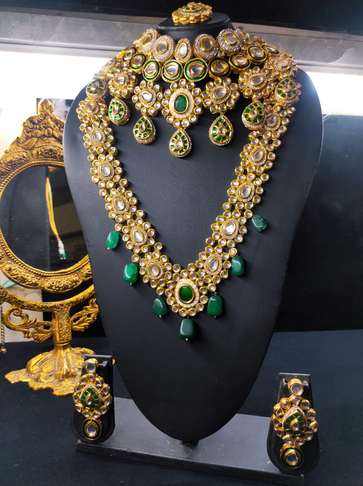 Zevar Jewelry High Quality Kundan Bridal Jewellery Meenakari Work Back Side Set By Zevar
