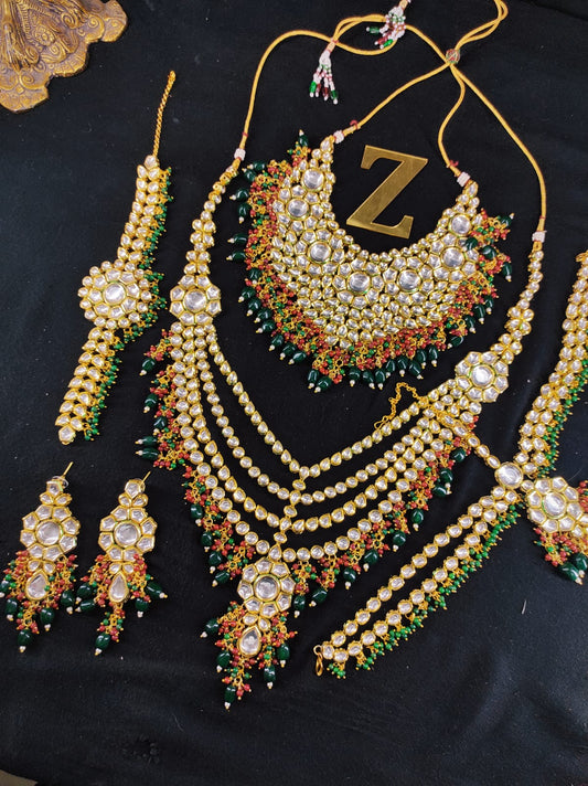 Zevar Jewelry High Quality Kundan Bridal Jewellery Meenakari Work Back Side Set By Zevar