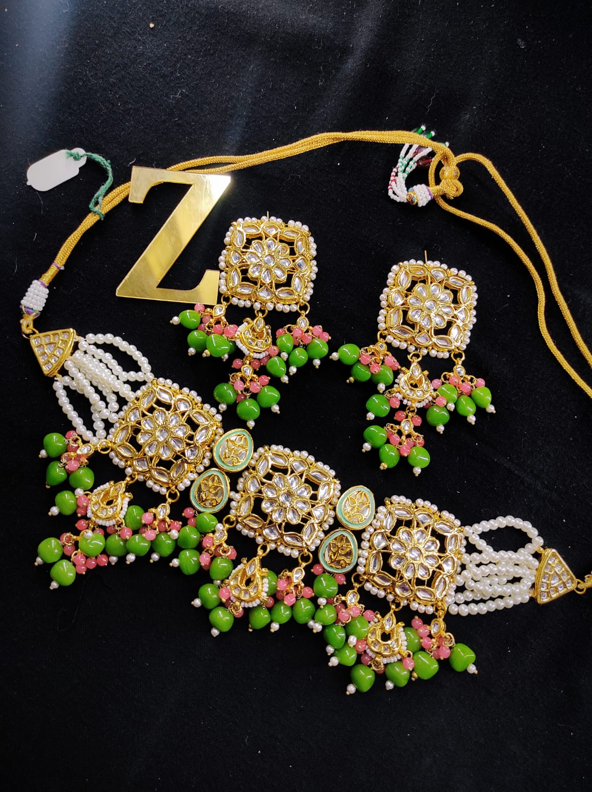 Zevar Jewelry High Quality Kundan Choker Necklace Earrings set By Zevar