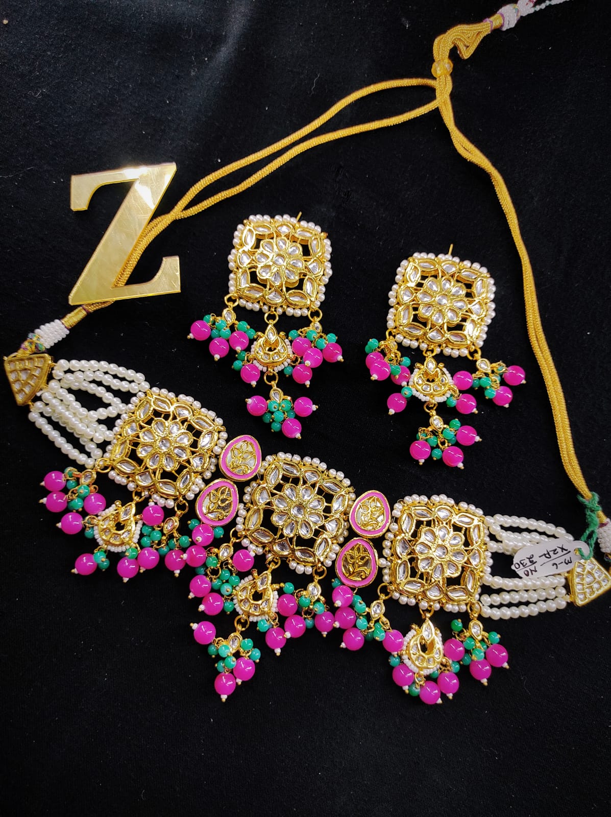 Zevar Jewelry High Quality Kundan Choker Necklace Earrings set By Zevar