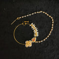 Zevar Jewelry Indian Nose Ring Nath/Non Pierced Gold Plat Fake Nose Hoop Chain Jewellery By Zevar.