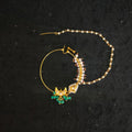 Zevar Jewelry Indian Nose Ring Nath/Non Pierced Gold Plat Fake Nose Hoop Chain Jewellery By Zevar.