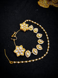 Zevar Jewelry Indian Nose Ring Nath/Non Pierced Gold Plat Fake Nose Hoop Chain Jewellery By Zevar.