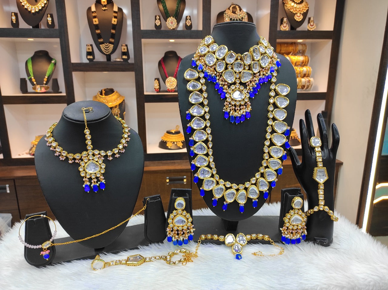 Zevar Jewelry Kundan bridal set with back meenakari work set By Zevar