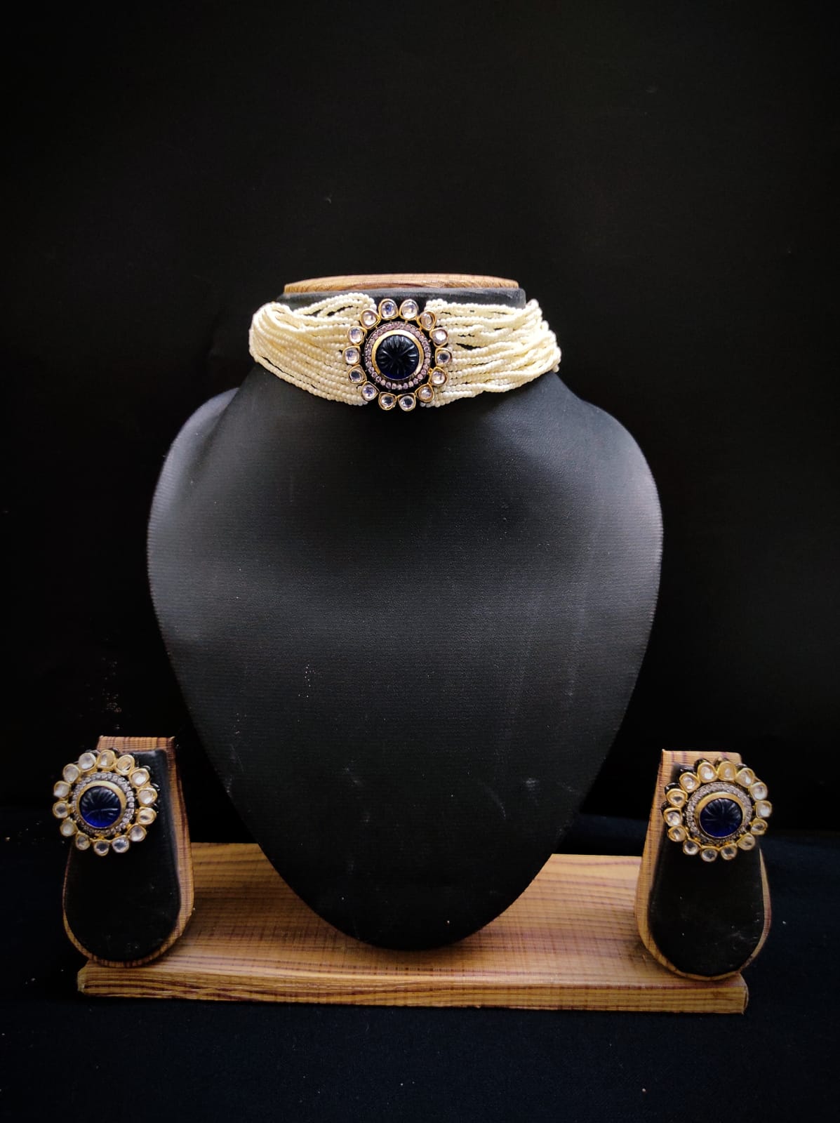 Zevar Jewelry Kundan Choker Necklace earrings set by Zevar