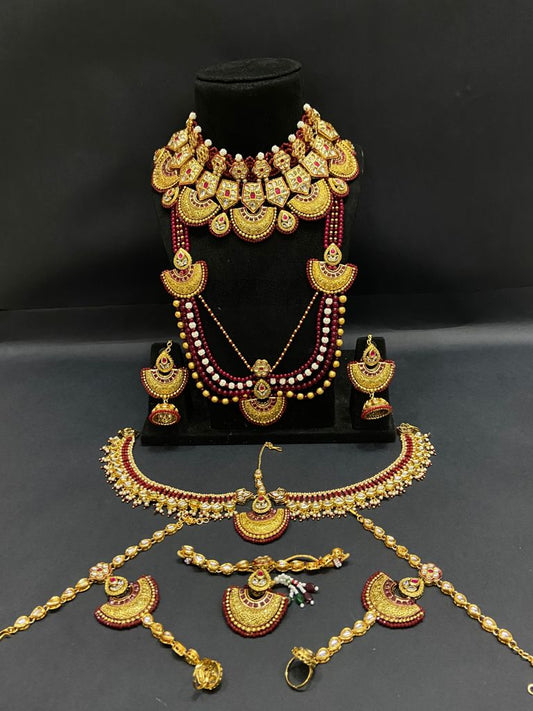 Zevar Jewelry kundan Matte Finish Bridal Jewellery Set By Zevar