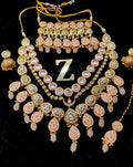 Zevar Jewelry Kundan Necklace Earring With Maangtika set by Zevar