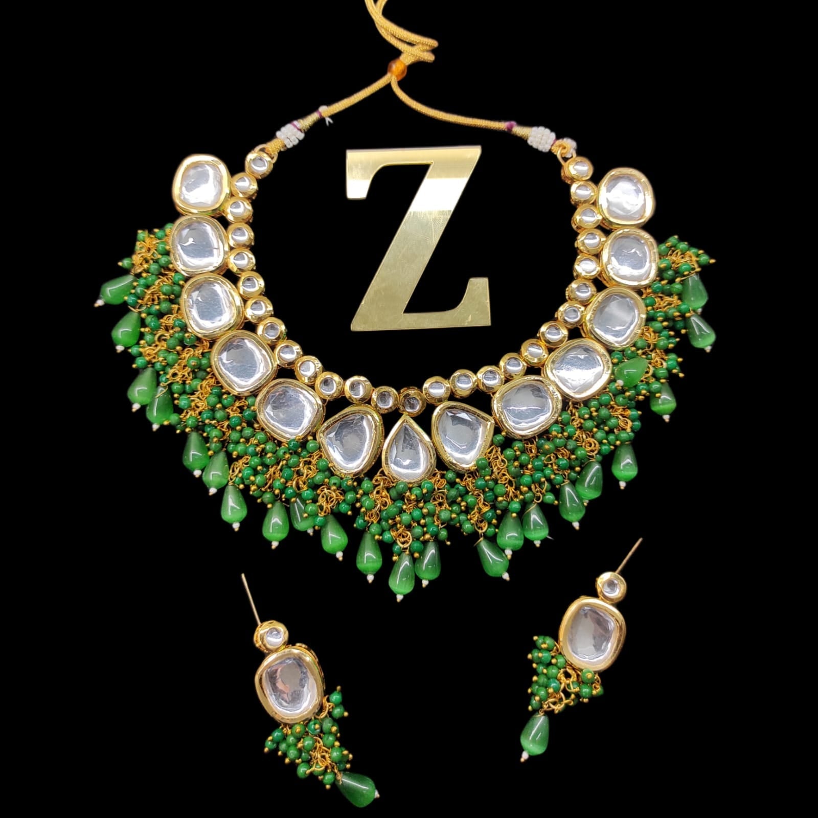 Zevar Jewelry kundan Necklace meenakari work back side set by Zevar