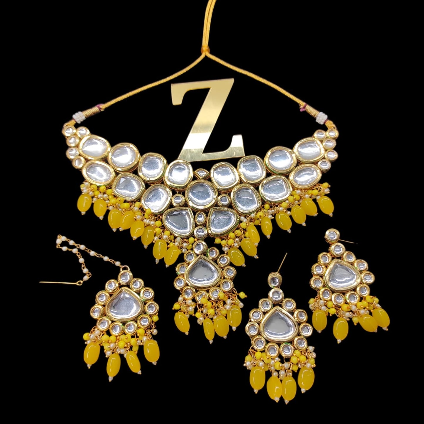 Zevar Jewelry kundan Necklace meenakari work back side set by Zevar