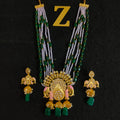 Zevar Jewelry KUNDAN PEARL LONG NECKLACE & EARRINGS SET BY ZEVAR