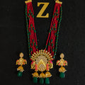 Zevar Jewelry KUNDAN PEARL LONG NECKLACE & EARRINGS SET BY ZEVAR