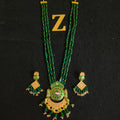 Zevar Jewelry KUNDAN PEARL LONG NECKLACE & EARRINGS SET BY ZEVAR