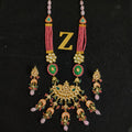 Zevar Jewelry KUNDAN PEARL LONG NECKLACE & EARRINGS SET BY ZEVAR