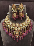 Zevar Jewelry Kundan Real Fluorite Set Jewellery Earring Set By Zevar