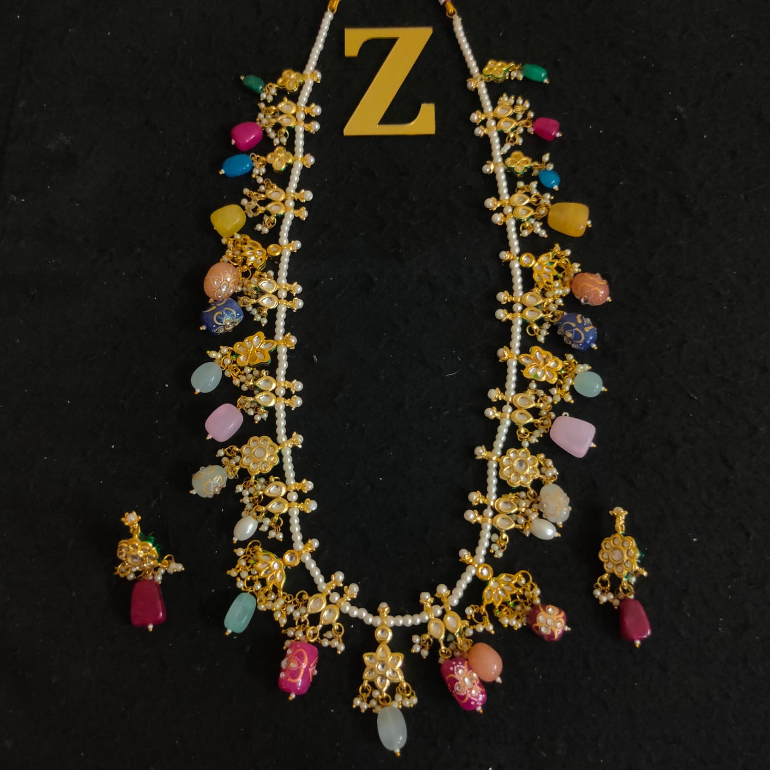 Zevar Jewelry latest kundan long necklace new design set by zevar