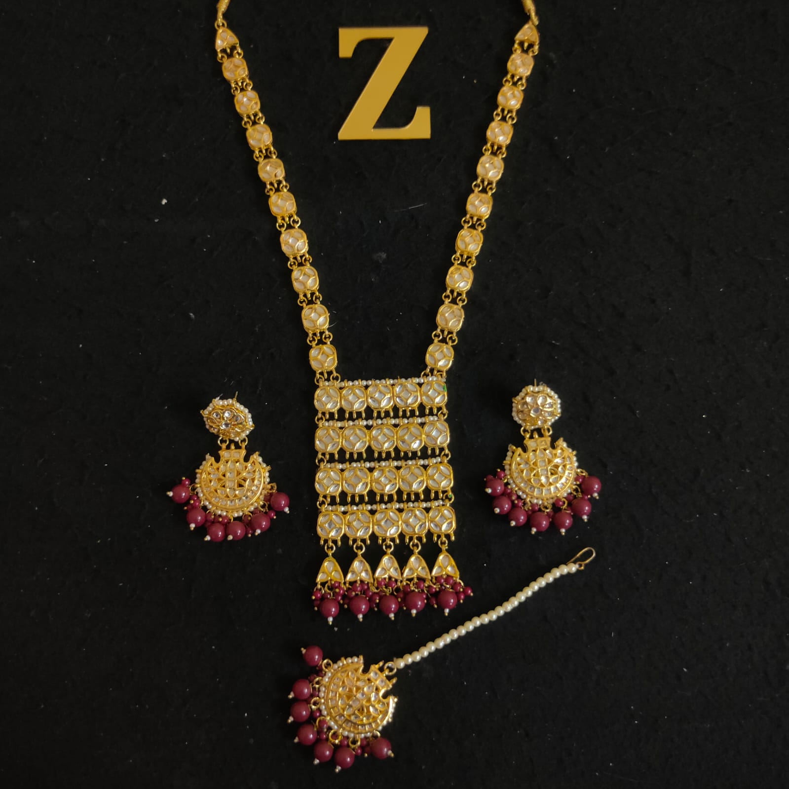 Zevar Jewelry latest kundan long necklace set by zevar