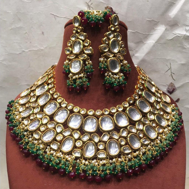 Zevar Jewelry Marvelous Maharani Set Kundan Jewellery Meenakari Work Back Side Set By Zevar