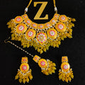 Zevar Jewelry Meenakari Choker Necklace earrings maangtikka set by Zevar