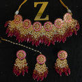 Zevar Jewelry Meenakari Choker Necklace earrings maangtikka set by Zevar