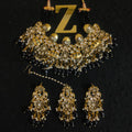Zevar Jewelry Meenakari Choker Necklace earrings maangtikka set by Zevar