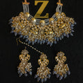 Zevar Jewelry Meenakari Choker Necklace earrings maangtikka set by Zevar