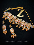 Zevar Jewelry Meenakari Choker Necklace earrings set by Zevar