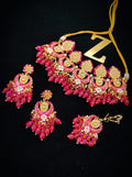 Zevar Jewelry Meenakari Choker Necklace Earrings With Maangtikka Set By Zevar