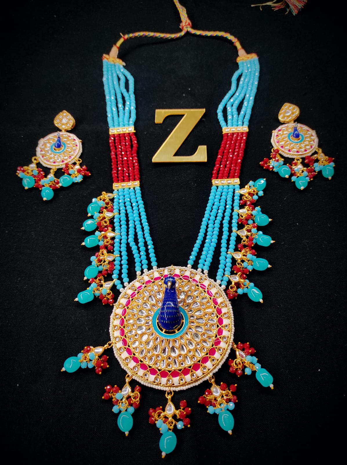 Zevar Jewelry Peacock long necklace traditional new design set by zevar