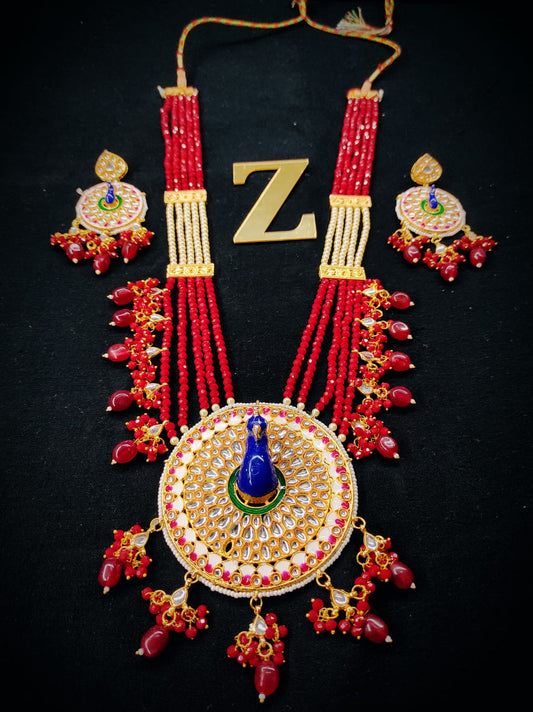 Zevar Jewelry Peacock long necklace traditional new design set by zevar
