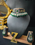 Zevar Jewelry Premium Quality AD Stone Monalisa Beads Uncut Kundan Jewellery Set By Zevar