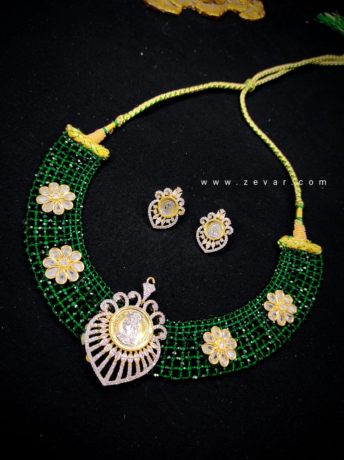 Zevar Jewelry Premium Quality AD Stone Queen Victoria New Design Jewellery Set By Zevar