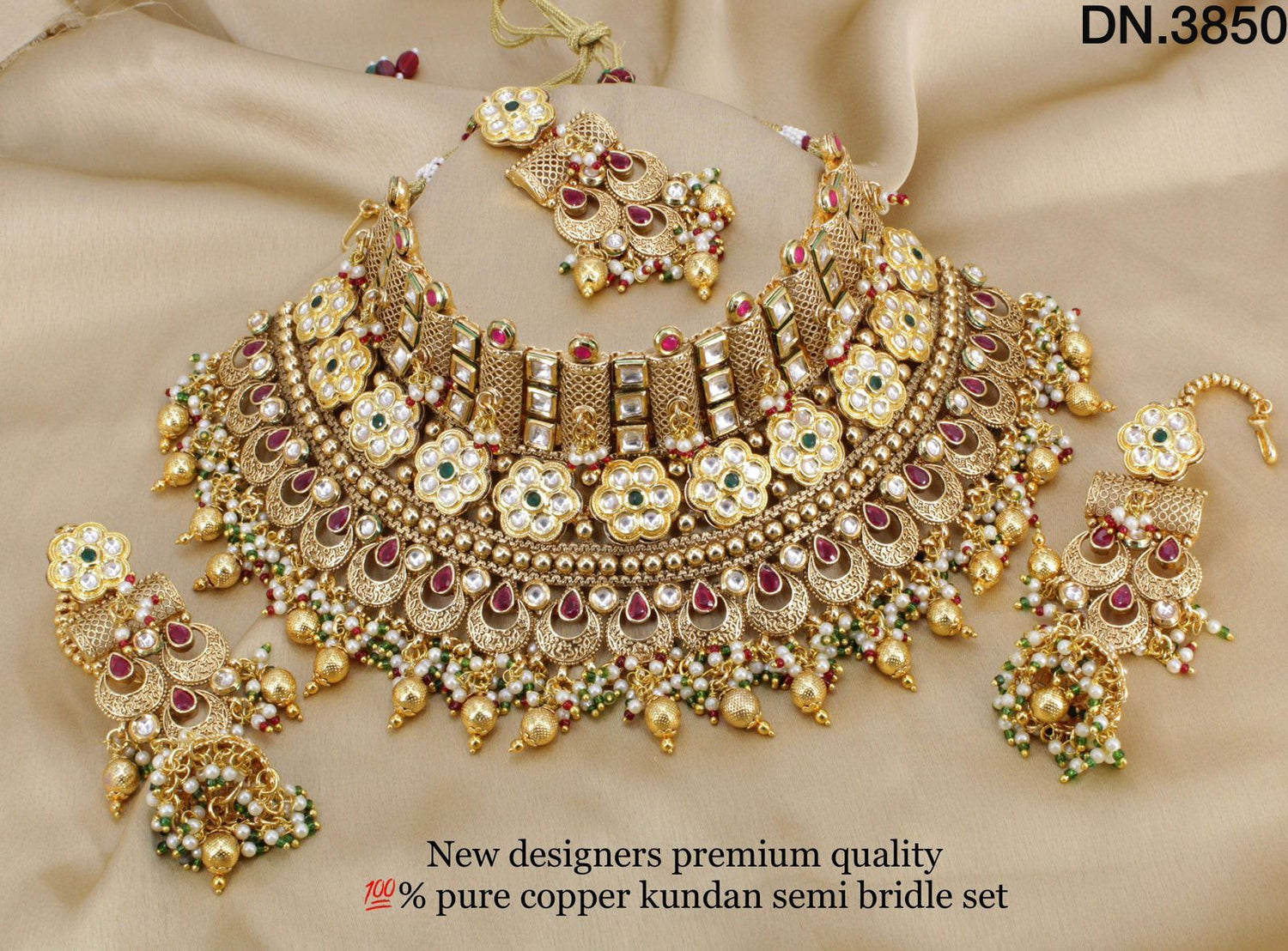 Zevar Jewelry Premium Quality Gold Plated & Pearl Studded Choker Necklace By Zevar