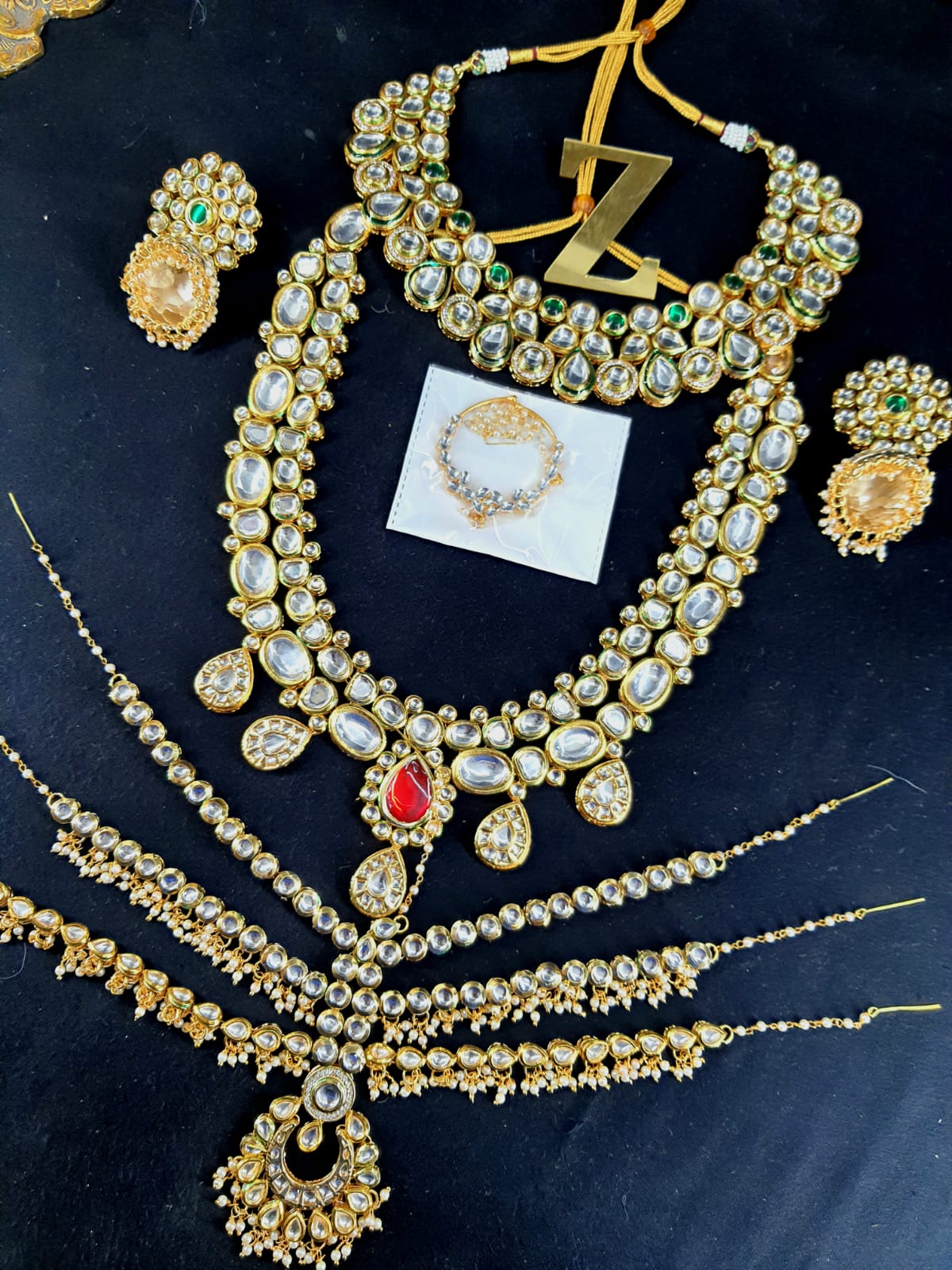 Sri Vidya  elegant matte gold finish Bridal Jewelry Set for Women AR   wwwsoosicoin