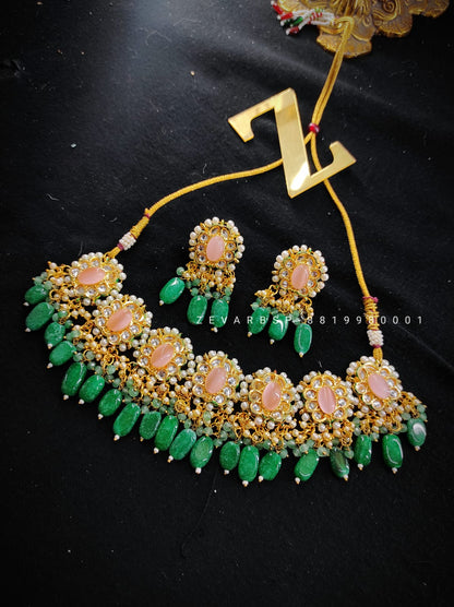Zevar Jewelry Premium Quality Kundan Choker Necklace Earrings set By Zevar