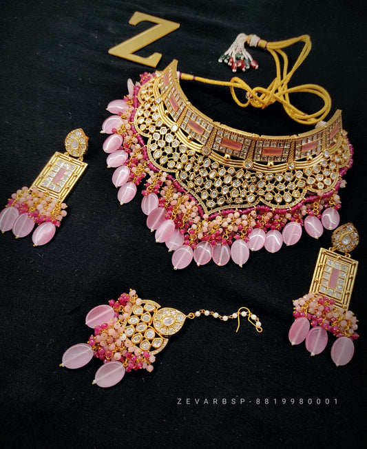 Zevar Jewelry Copy of Premium Quality Kundan Bridal Jewellery Meenakari Work Back Side Set By Zevar