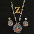 Zevar Jewelry Silver Plated high quality meenakari long necklace set by zevar