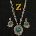 Zevar Jewelry Silver Plated high quality meenakari long necklace set by zevar