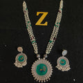 Zevar Jewelry Silver Plated high quality meenakari long necklace set by zevar