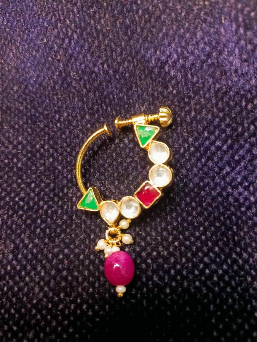 Zevar Jewelry small size ahdabadi nose pin