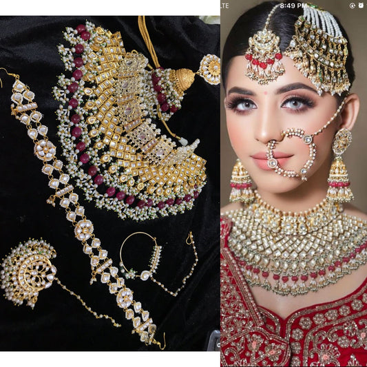 Zevar Jewelry Traditional Ahmedabadi Kundan Bridal Jewellery Necklace set By Zevar