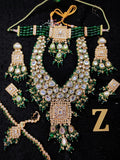 Zevar Jewelry Traditional Green Kundan Bridal Jewellery Necklace set By Zevar