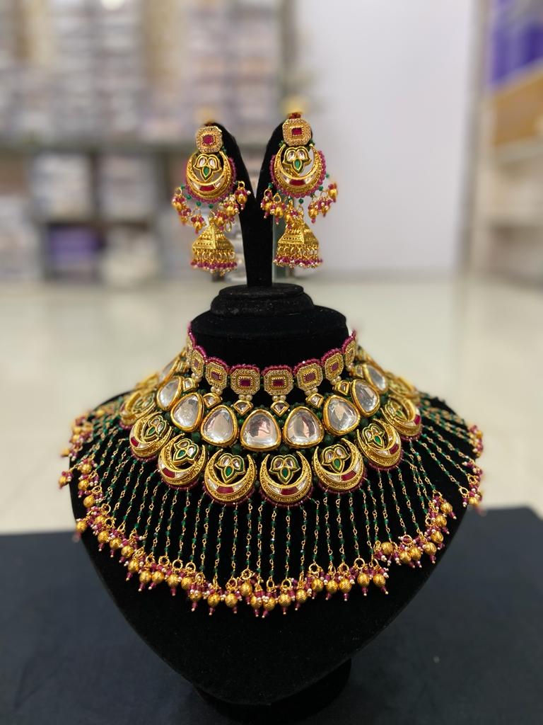 Zevar Jewelry Traditional Indian Dulhan Bridal Jewellery - A must for Indian weddings  Set By Zevar