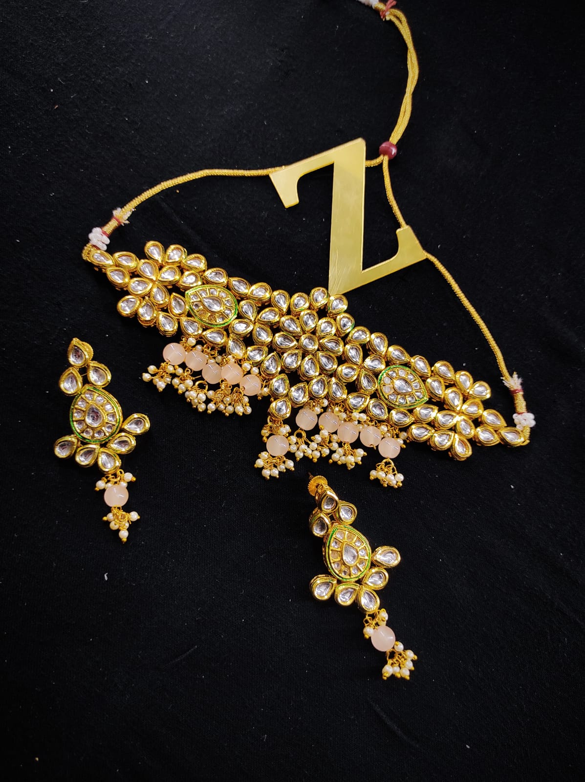 Zevar Jewelry Traditional Kundan Choker Necklace Earrings set By Zevar