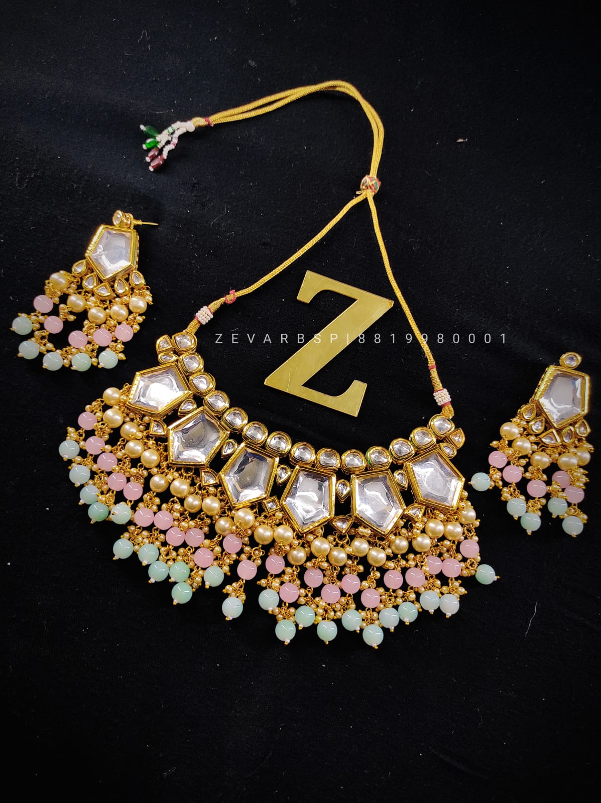 Zevar Jewelry Traditional kundan Necklace Earring set by Zevar