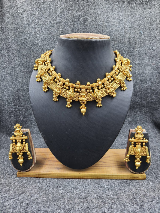 Zevar Jewelry ZEVAR |  Gold-Plated Copper Choker Necklace & Earring