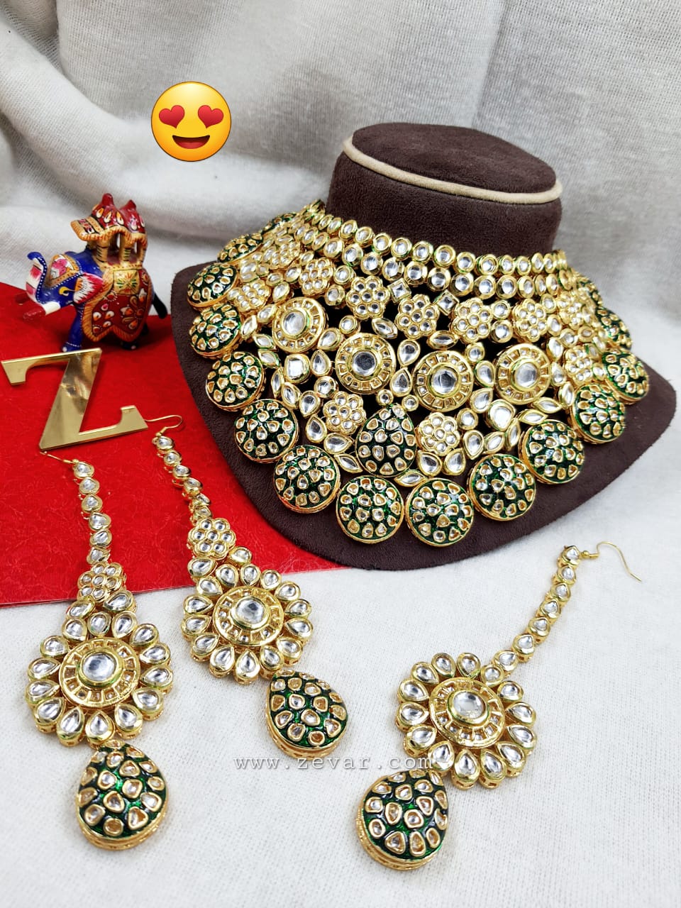 Zevar Jewelry ZEVAR | High Quality Kundan Bridal Jewellery Meenakari Work Back Side